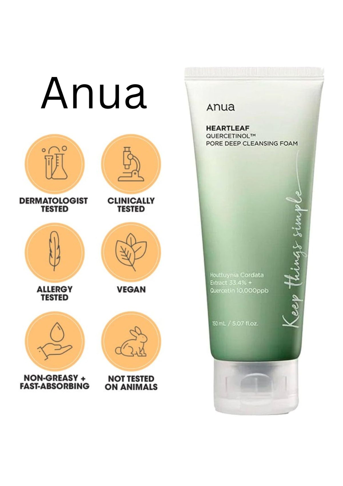 Anua Heartleaf Pore Deep Cleansing Foam 150ml
