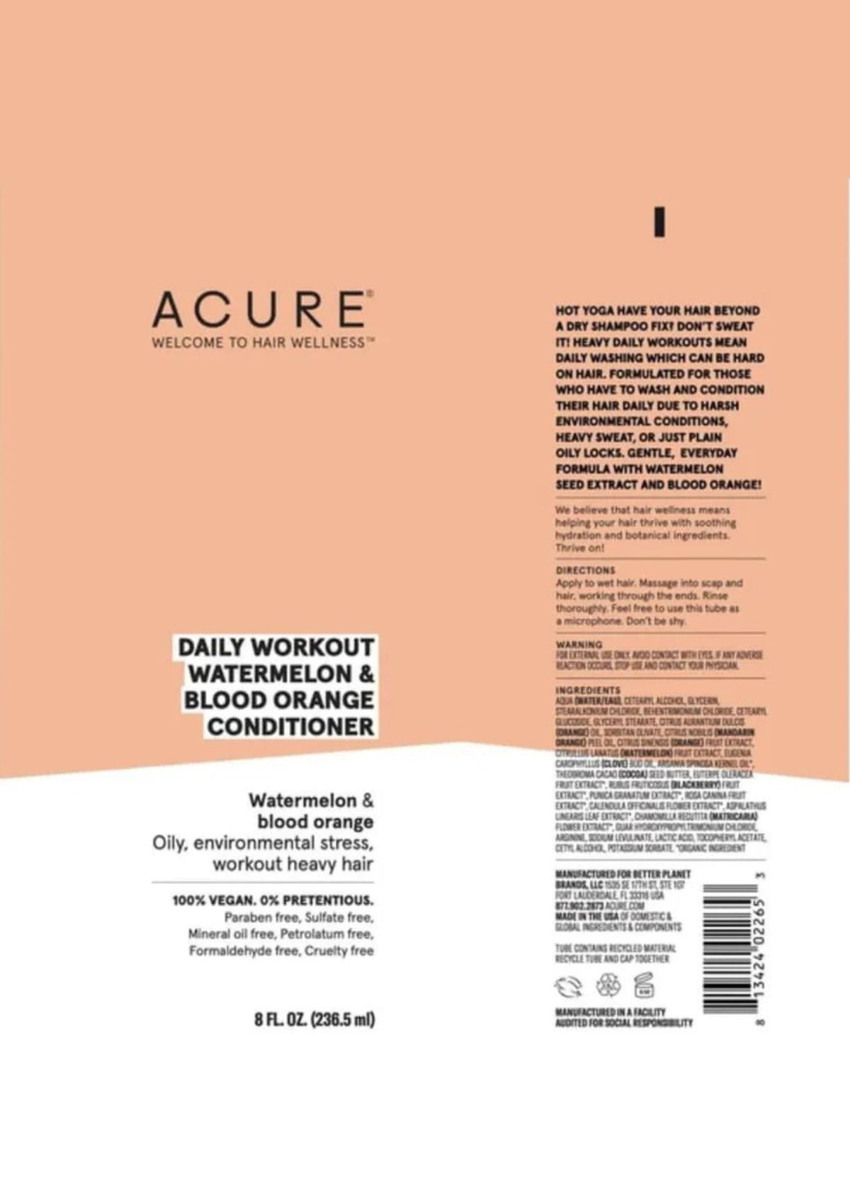 Acure Daily Workout Watermelon Conditioner 236ml