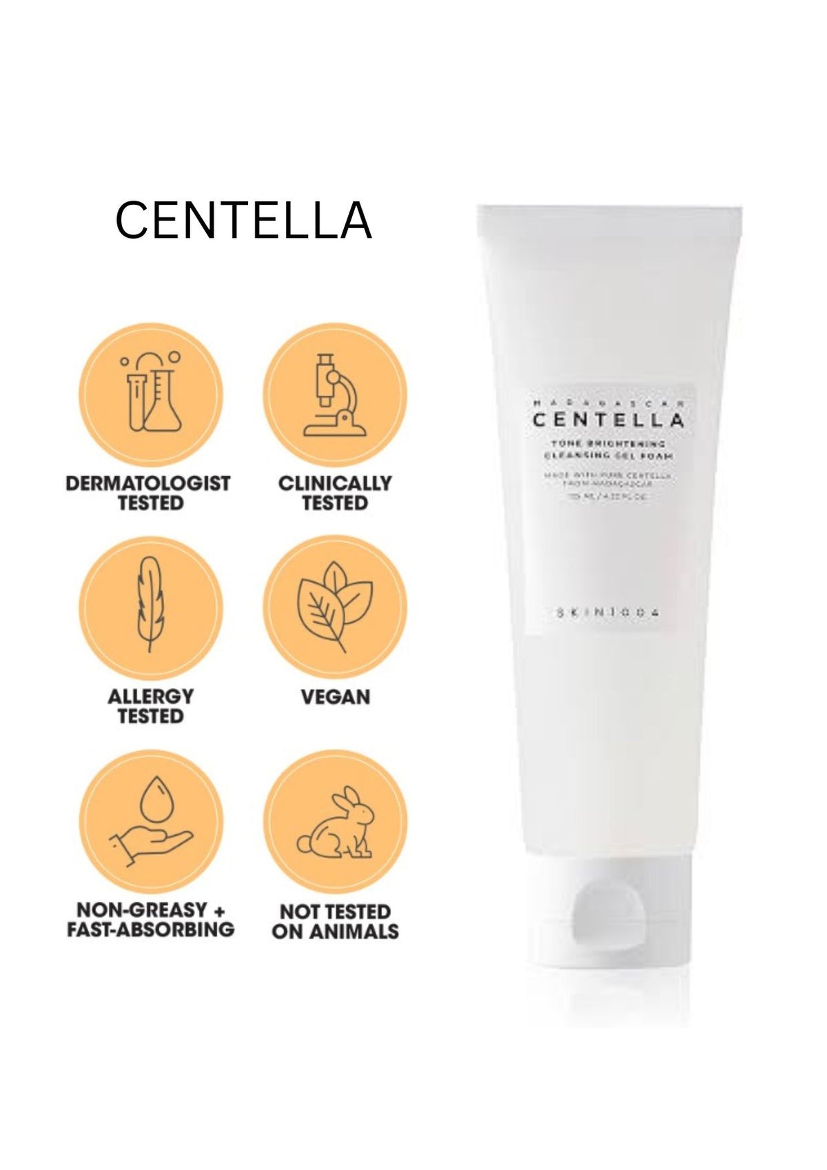 Madagascar Centella Tone Brightening Cleansing Gel Foam 125ml