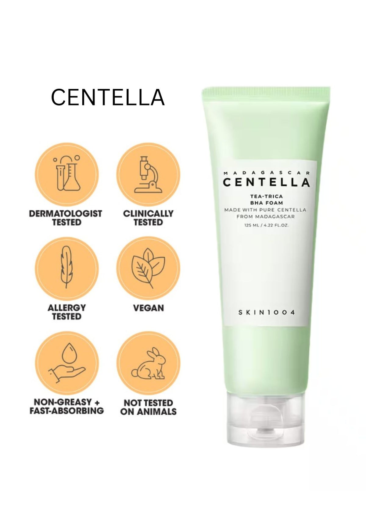 Madagascar Centella Tea Trica BHA Foam 125ml