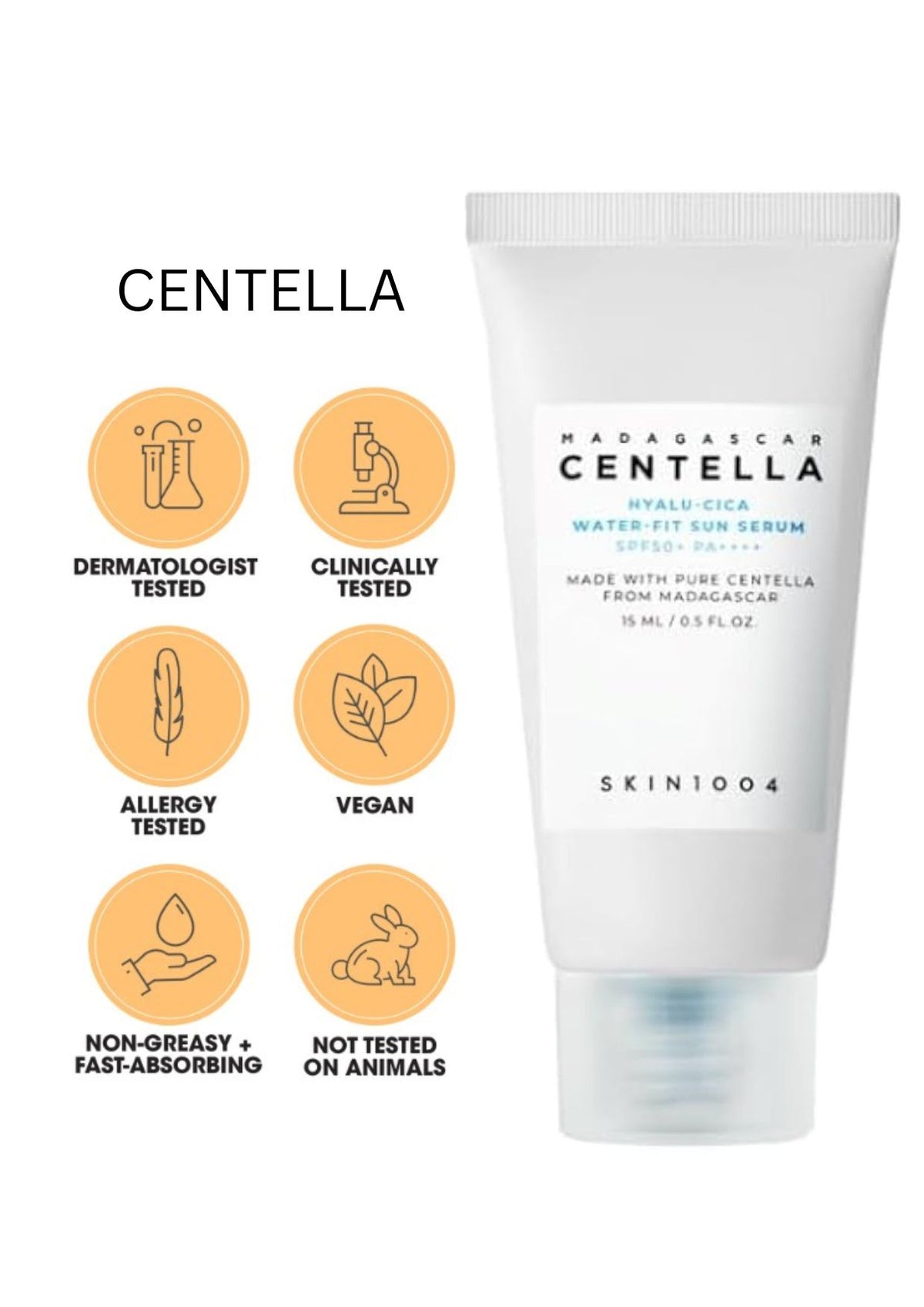 Madagascar Centella Hyalu Cica Water Fit Sun Serum 15ml